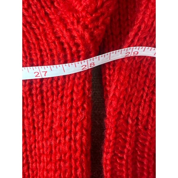 Misslook Womens Red V-Neck Knit Sweater Acrylic Long Sleeve Pullover Size M - Picture 7 of 8